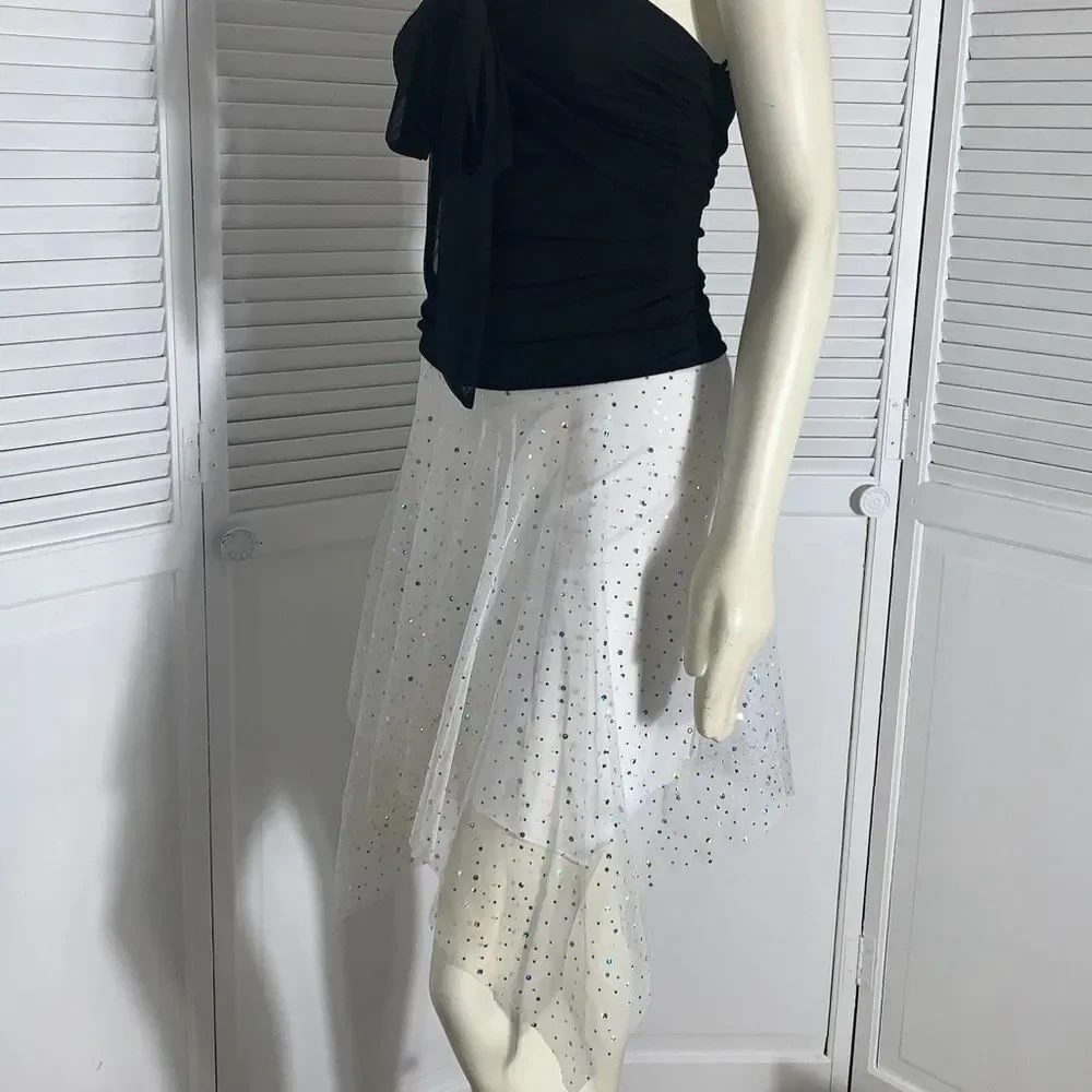 Vintage 90’s‎ Sheer Double Layered Asymmetrical Fairycore Party Dress Size Small